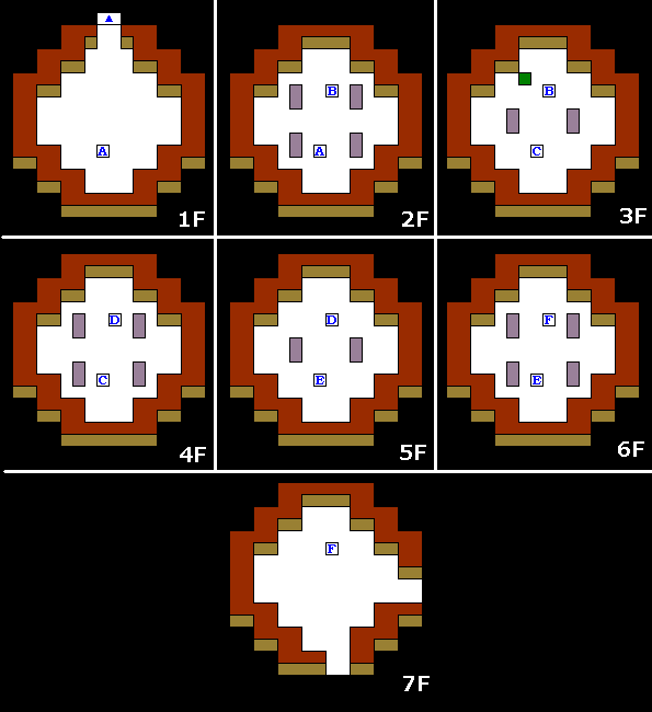 �h���S���̊p�i�k�̓��j1F����7F�̃_���W�����}�b�v