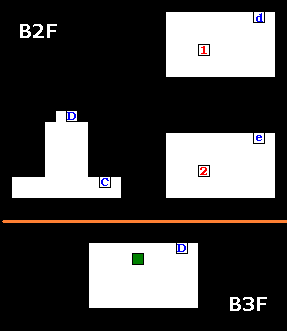 港B2F/B3Fのダンジョンマップ