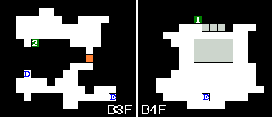 暗闇城B3F/B4Fのダンジョンマップ