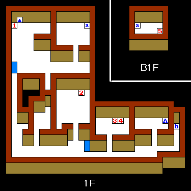 氷結城左の塔1F/B1Fのダンジョンマップ