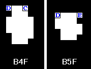 大地の神殿B4F/B5Fのダンジョンマップ